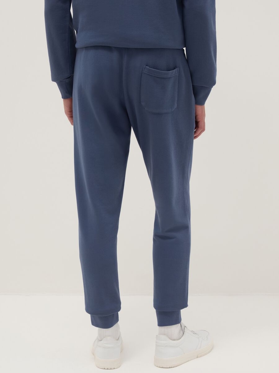 Pantaloni jogger in misto cotone blu regular fit con logo Everlast_2