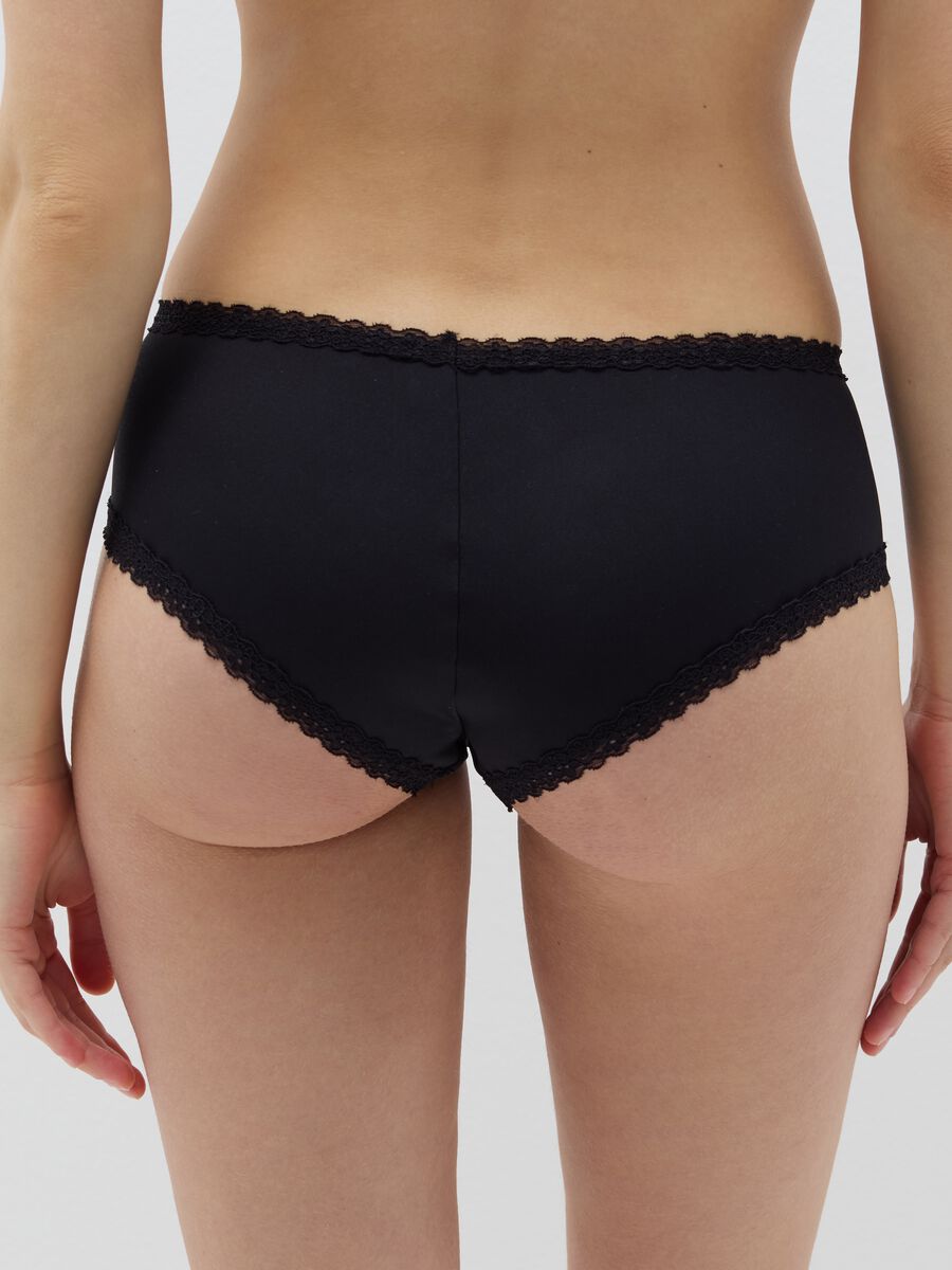Microfibre French knickers with lace_3