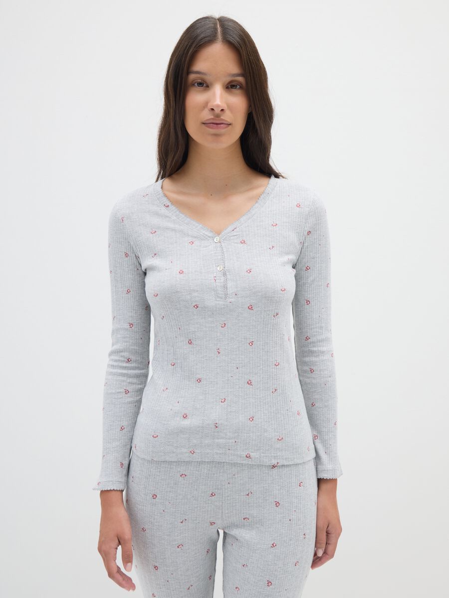 Maglia da pigiama in cotone grigia_1
