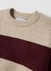 Beige striped stretch wool crew-neck jumper_5