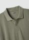 Short-sleeved green polo shirt in pure cotton_5