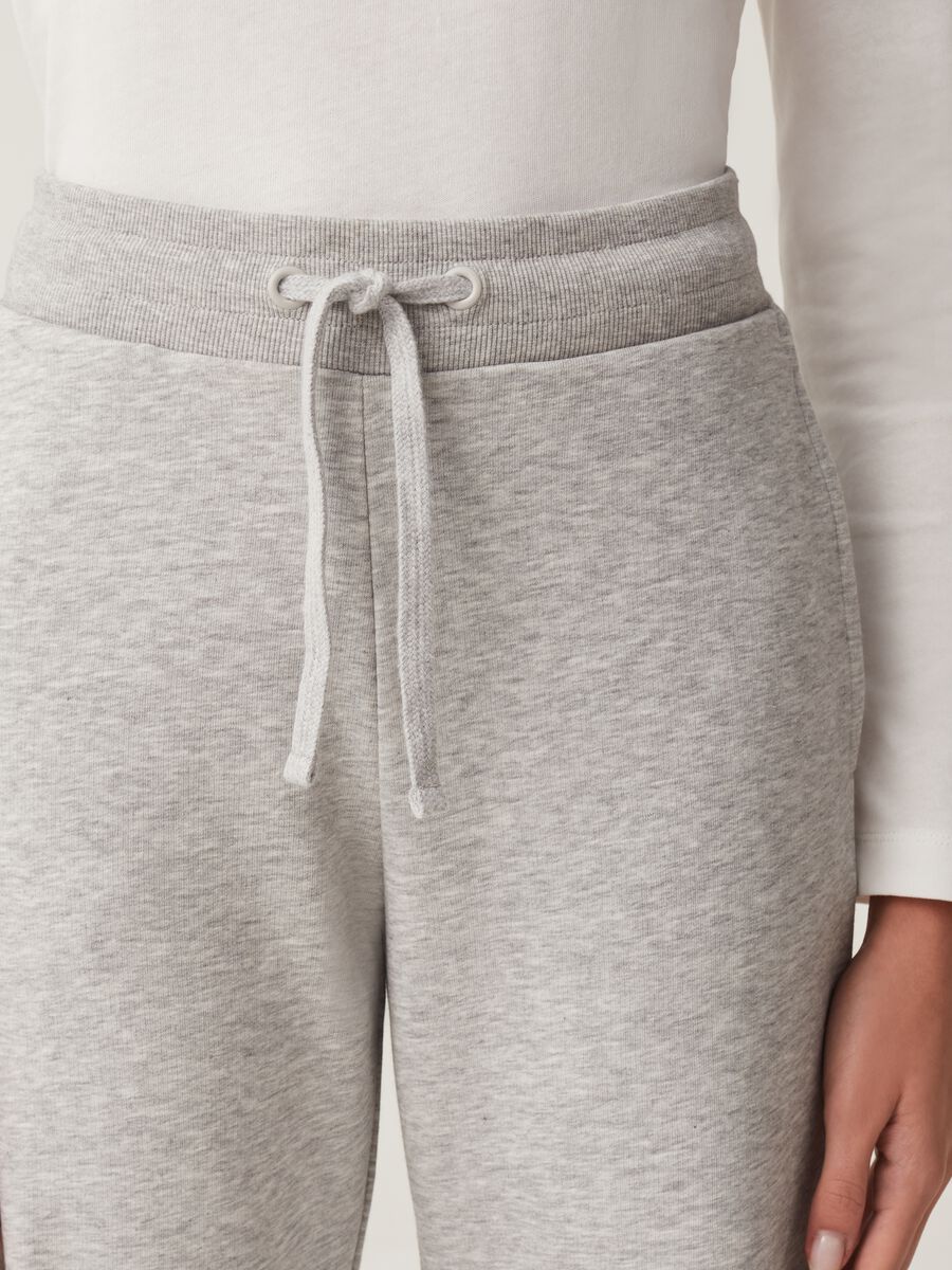Fitness wide-leg joggers in fleece with drawstring_3