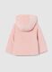 Pink velour regular fit baby jacket with buttons_1