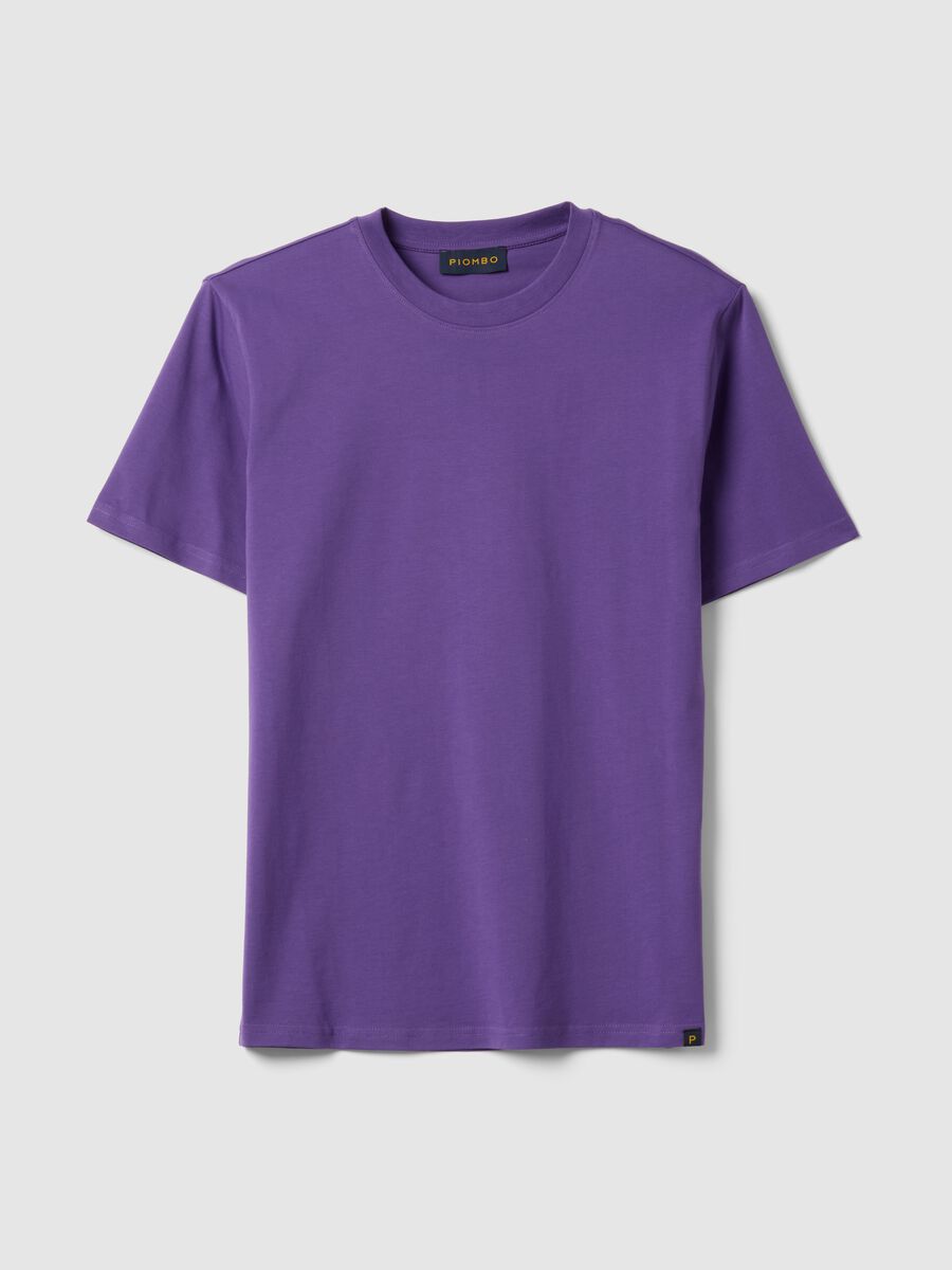 T-shirt girocollo in puro cotone viola relaxed fit_4