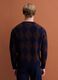 Blue and brown stretch wool jacquard jumper, regular fit_3