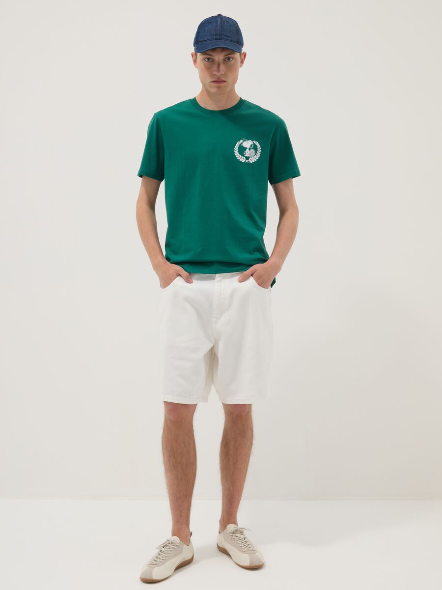 Green short-sleeve pure cotton T-shirt_1