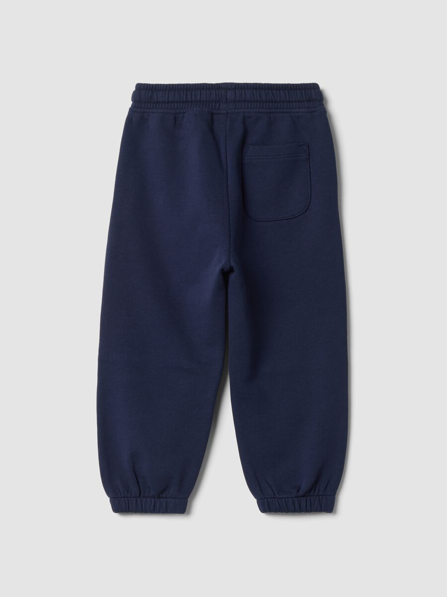 Pantaloni jogger blu in misto cotone e viscosa_1