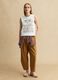 White cotton tank top with regular fit and embroidery_0