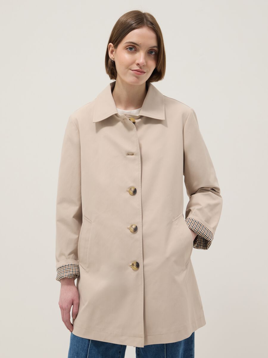 Giacca leggera beige regular fit con bottoni_1