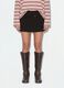 Black stretch viscose mini skirt with belt_1