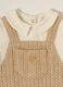 Beige baby romper with classic collar_2