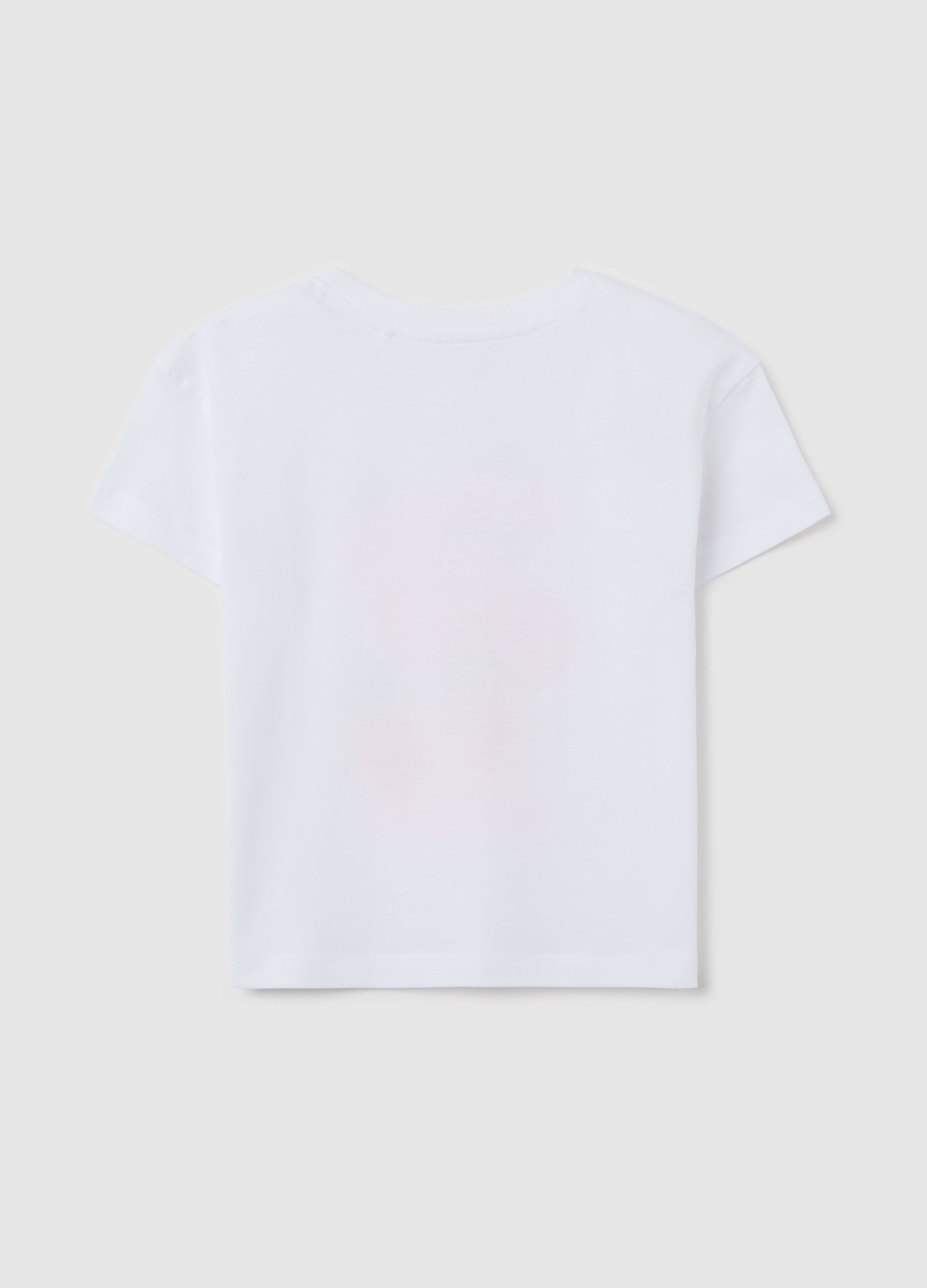 White cotton T-shirt with print