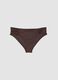 Brown stretch swim briefs with side ruching_0
