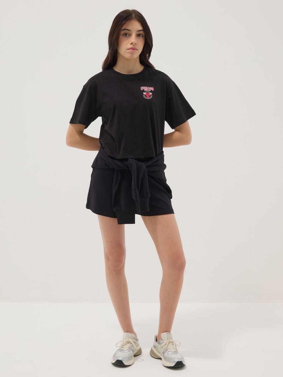 Girls&rsquo; black pure cotton shorts, regular fit_0