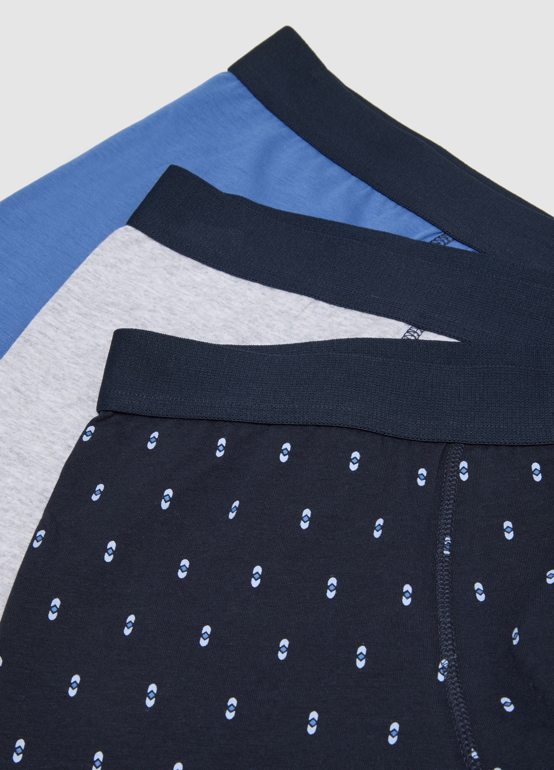 Set of multicolour regular fit stretchy cotton three-pack boxers