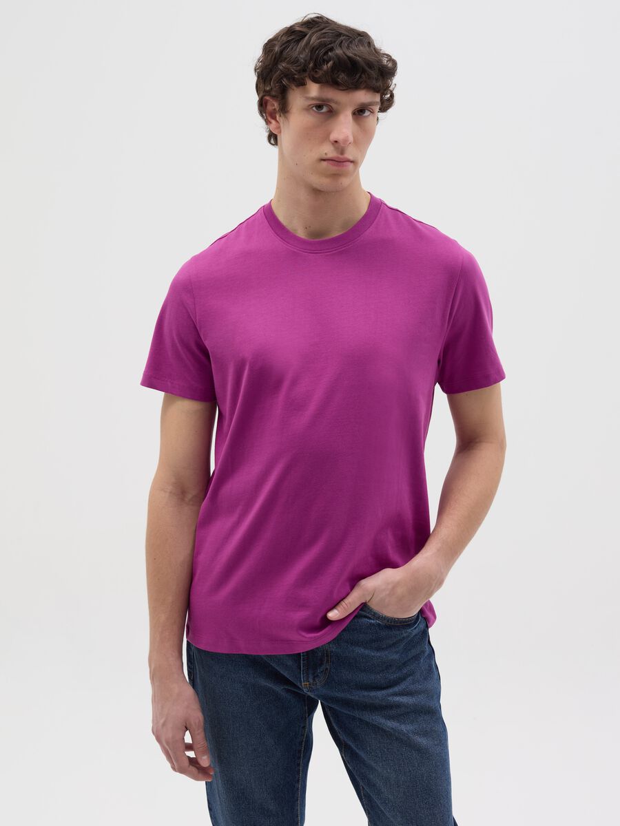 T-shirt in cotone bio con scollo rotondo _0