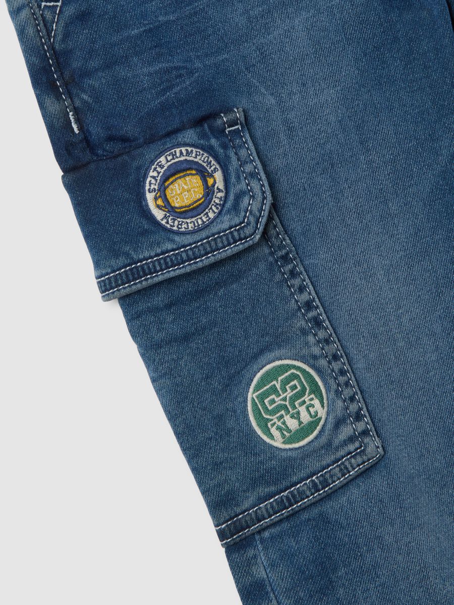 Kids' blue cotton jog denim regular fit_3