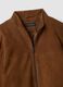 Brown genuine leather jacket with zip, regular fit_1
