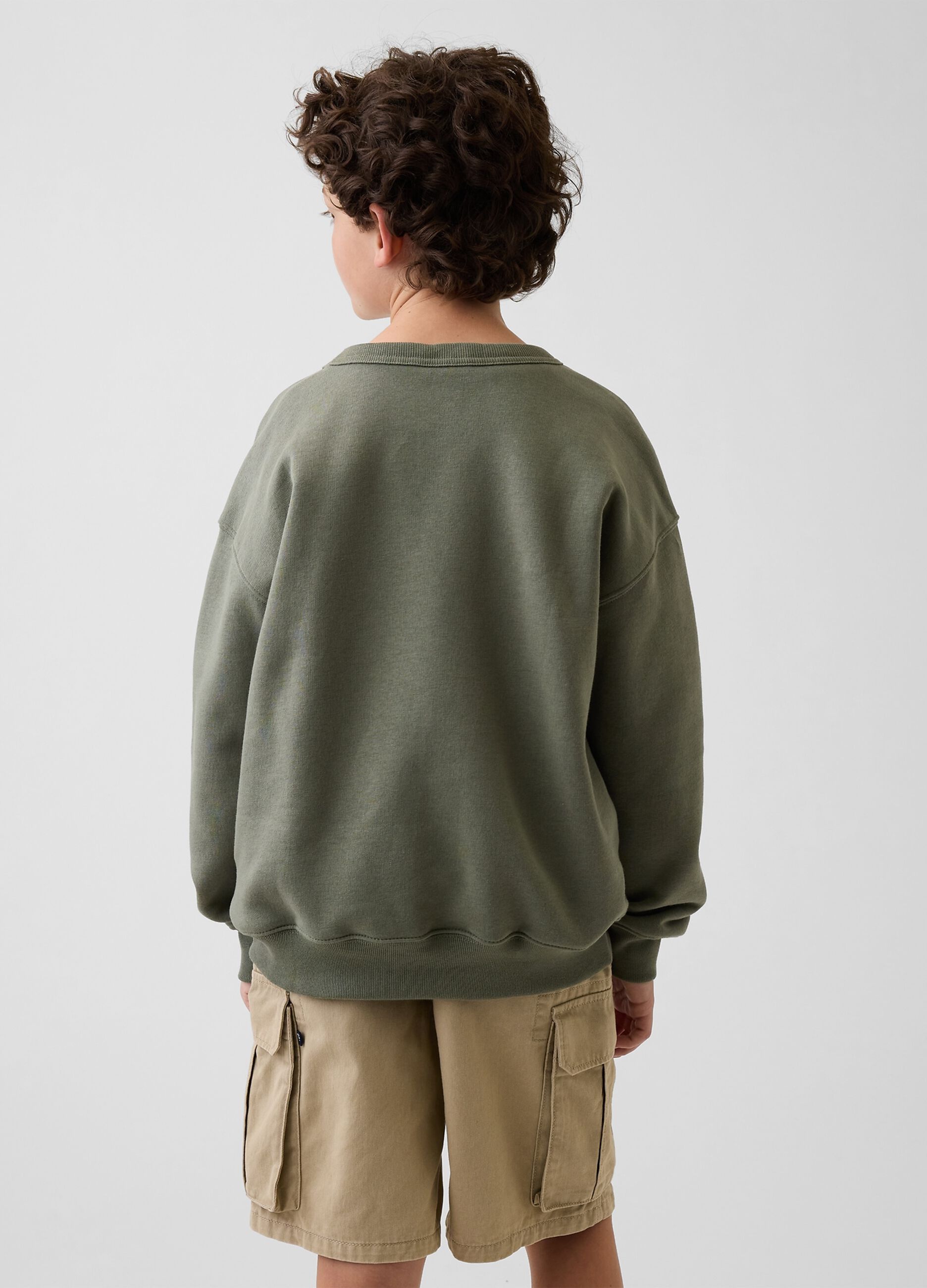 Cotton-blend crew-neck sweatshirt