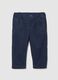 Black regular fit pure cotton baby trousers_0