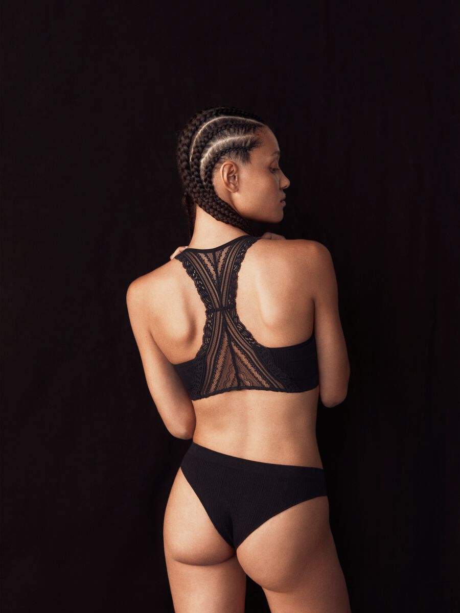 Reggiseno brassiere The Modern One in tessuto elasticizzato nero_0