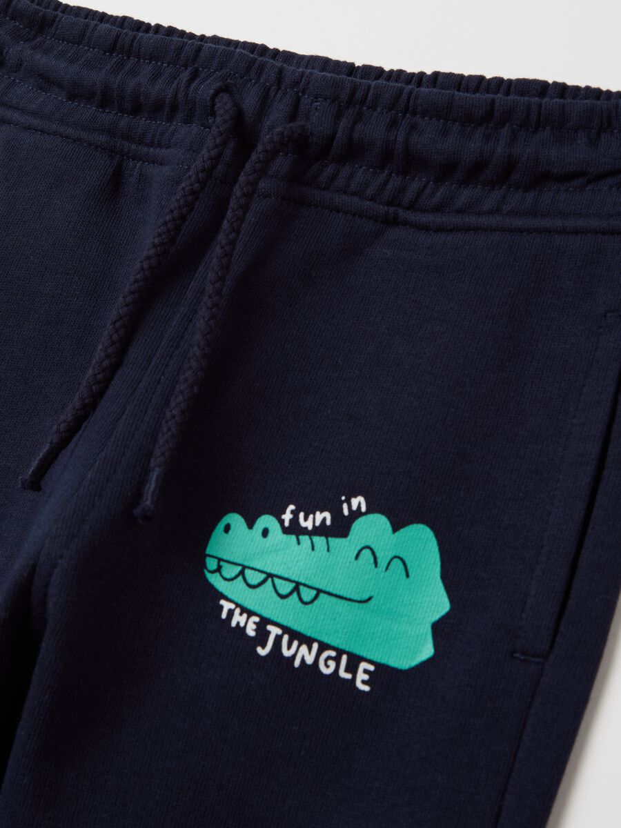 Cotton joggers with drawstring and print_3