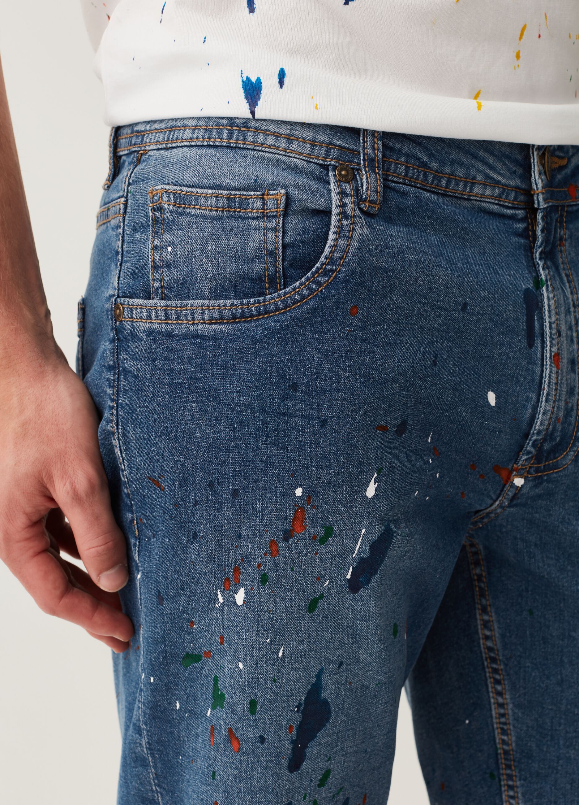 Shorts in denim slim fit RE-UP_3