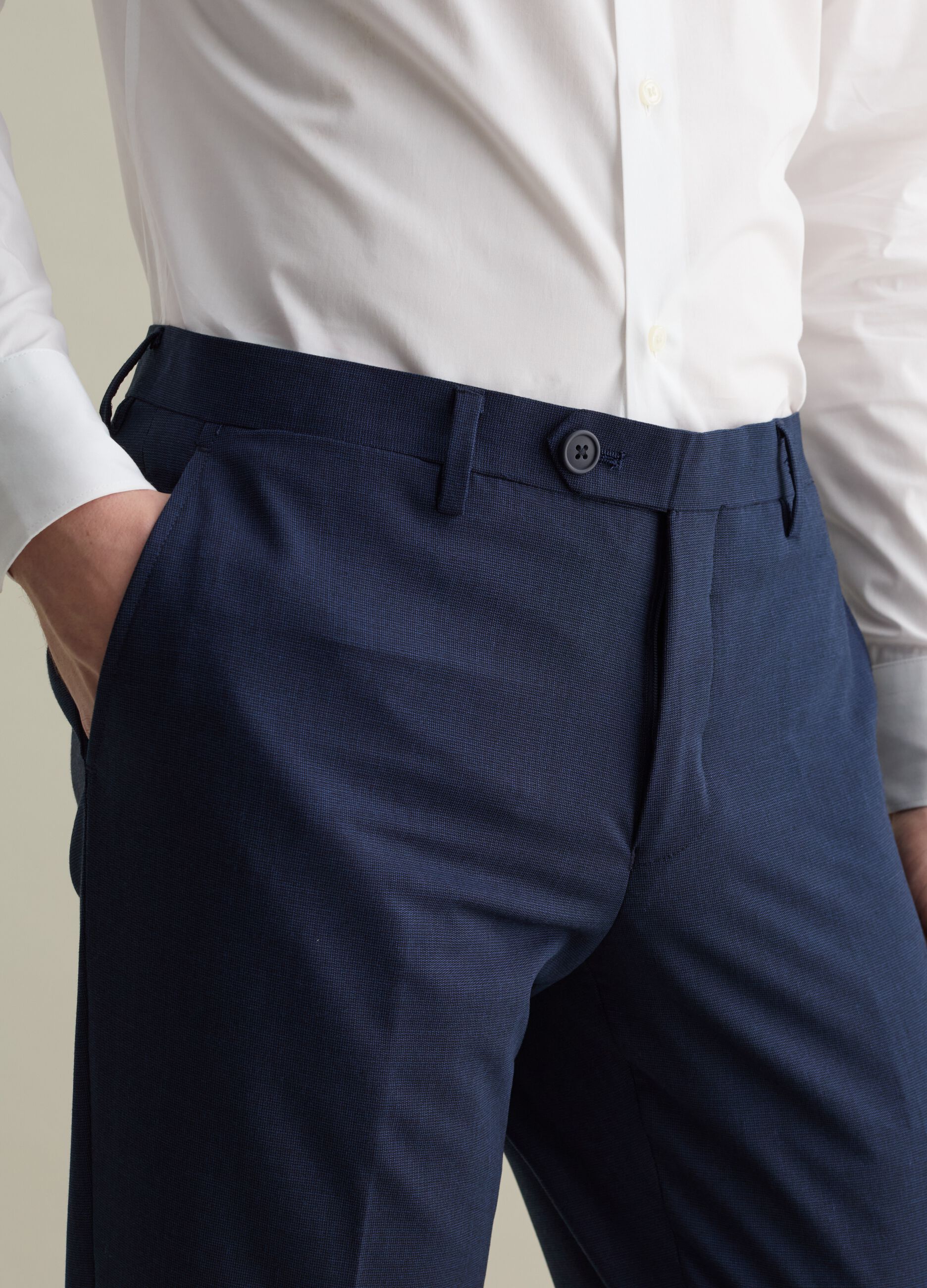 Slim-fit trousers with micro weave