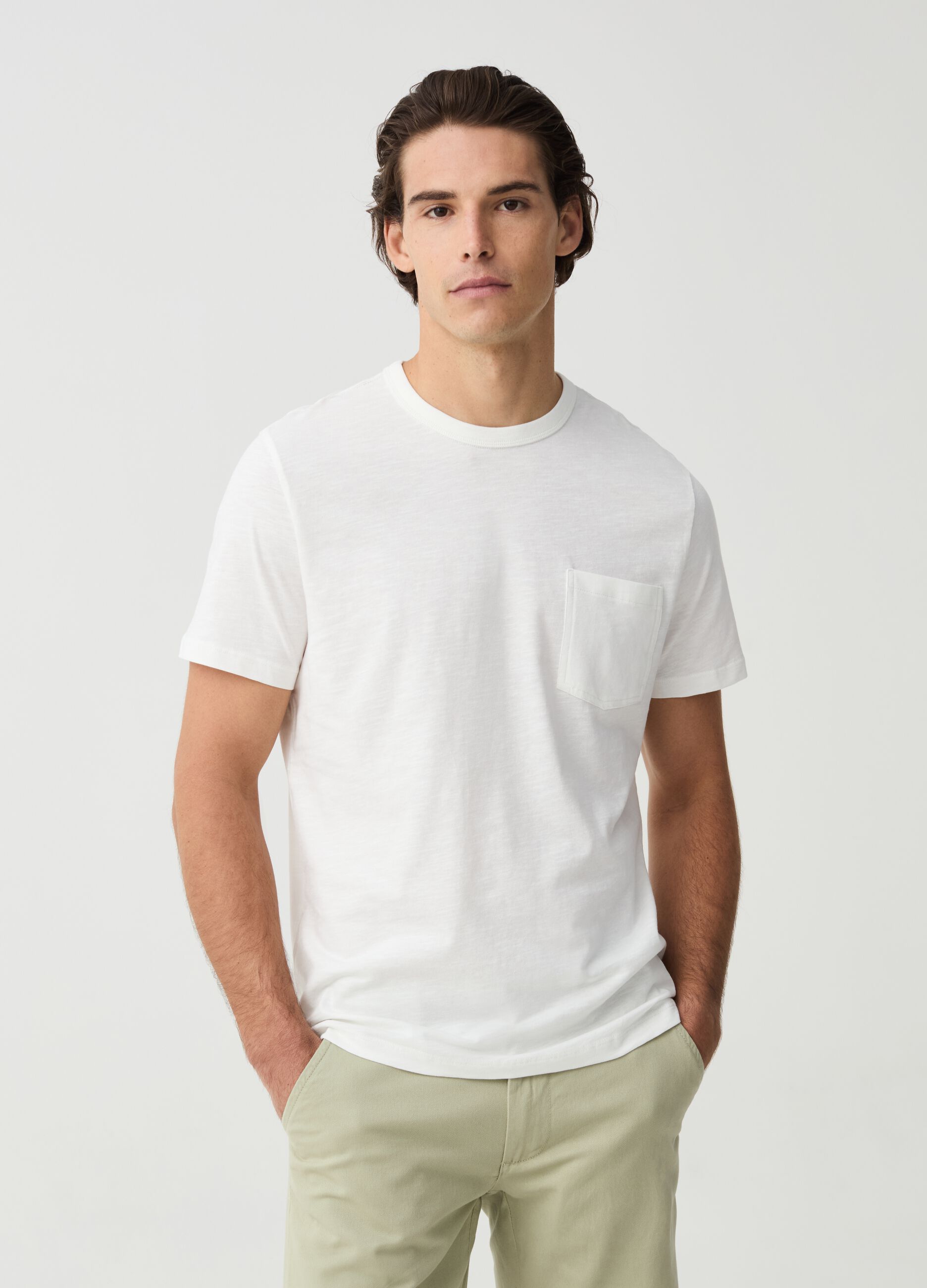 Jersey slub T-shirt with pocket