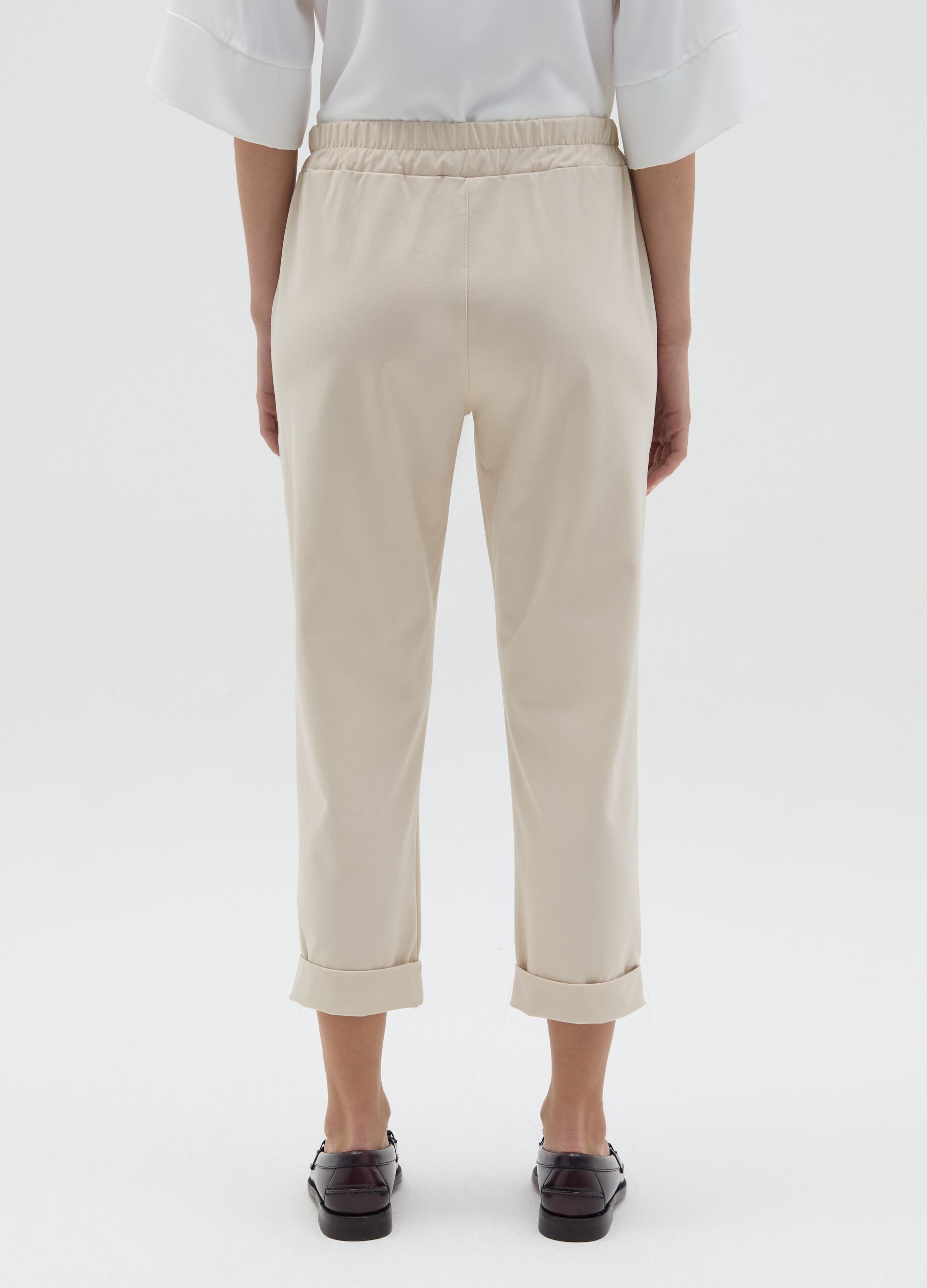 Cropped chino trousers with turn-ups