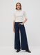 White fitted ribbed viscose-blend top with high neck_1