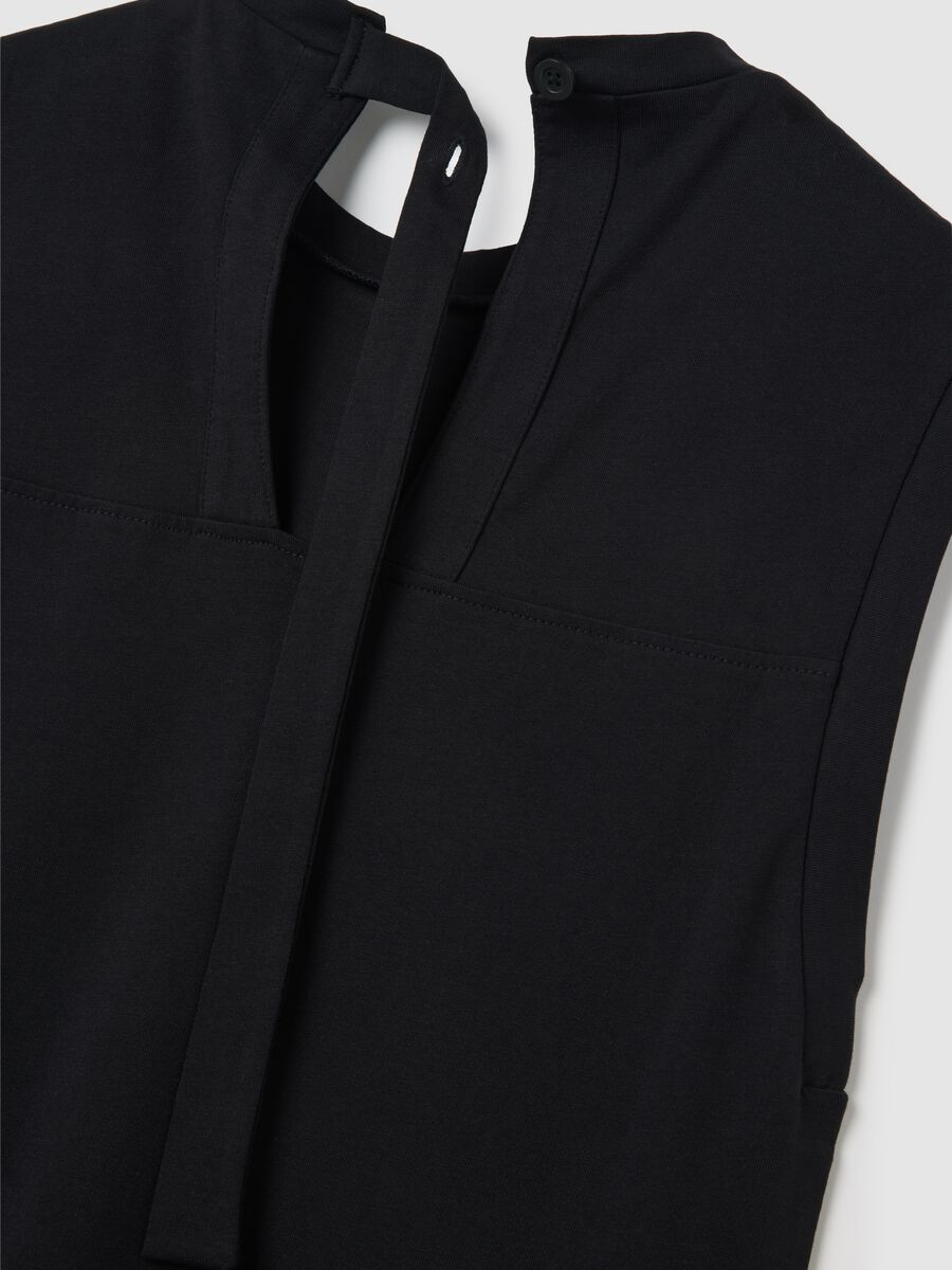 Black Cotton Long Dress_5