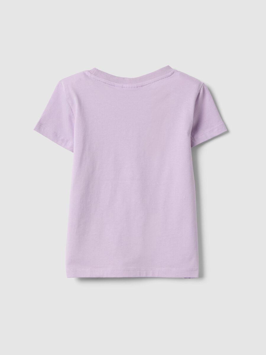 Girls' regular fit purple stretch cotton T-shirt with print_1