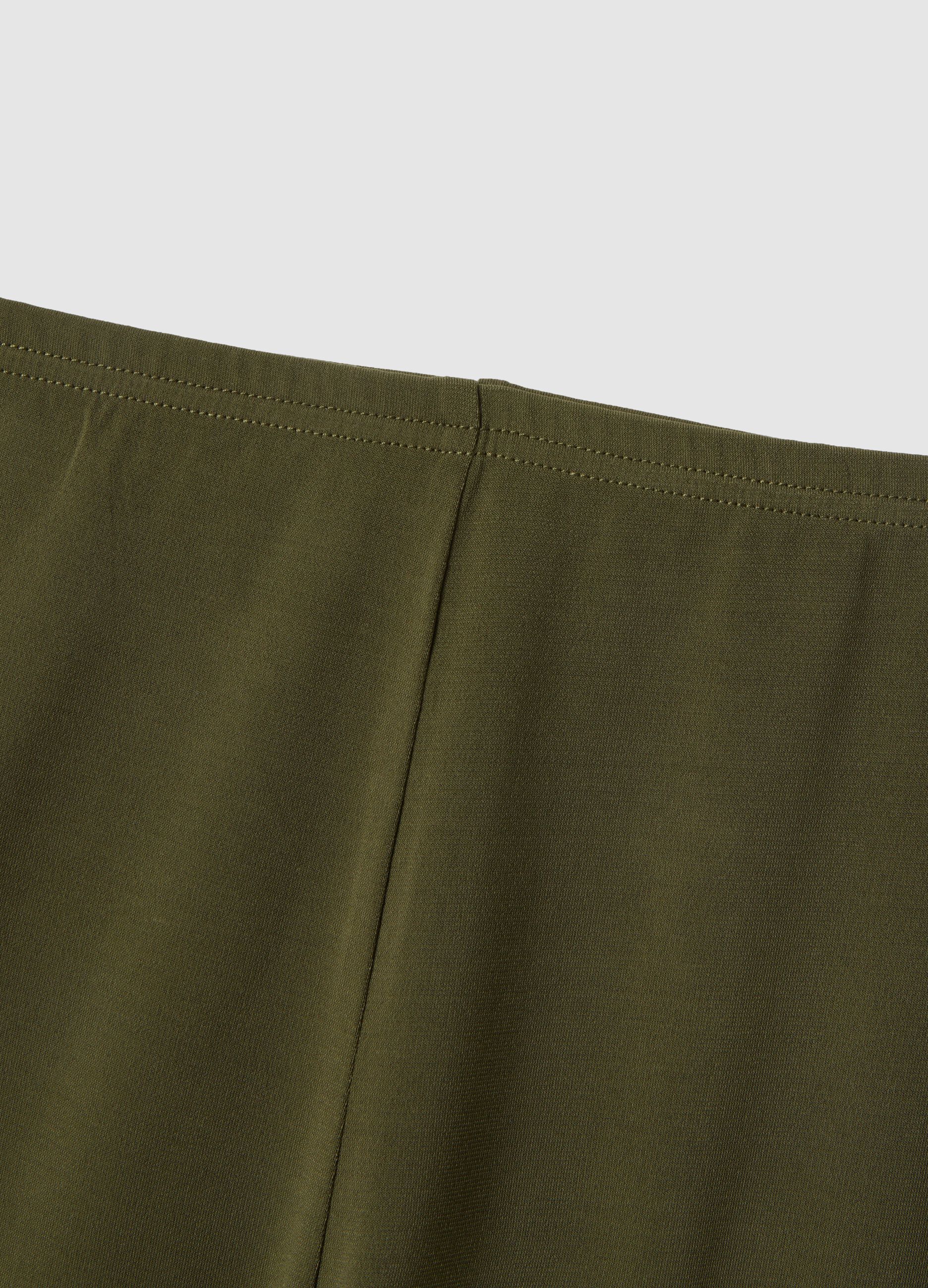 Green relaxed fit maternity trousers in stretch fabric