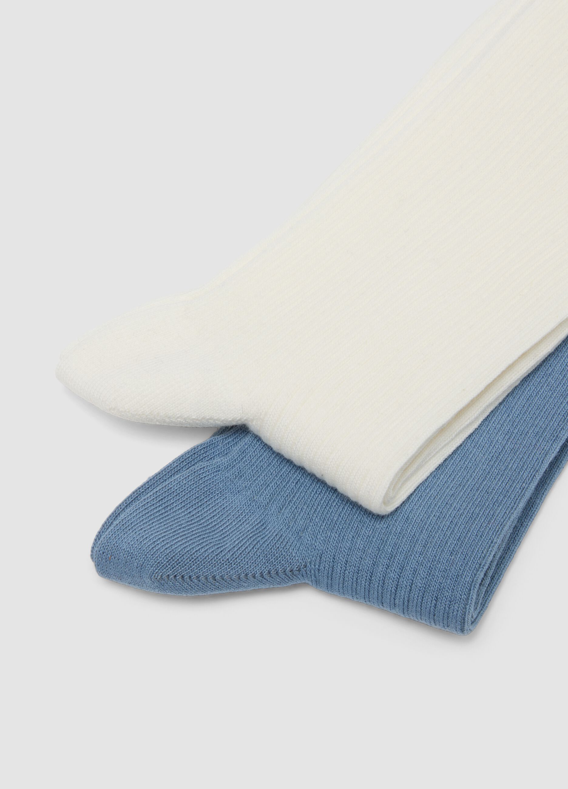Tripack di calzini blu in cotone elasticizzato