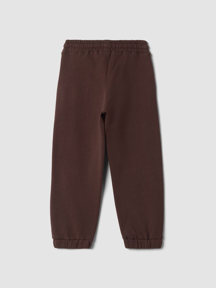 Pantaloni jogger marroni in puro cotone_1
