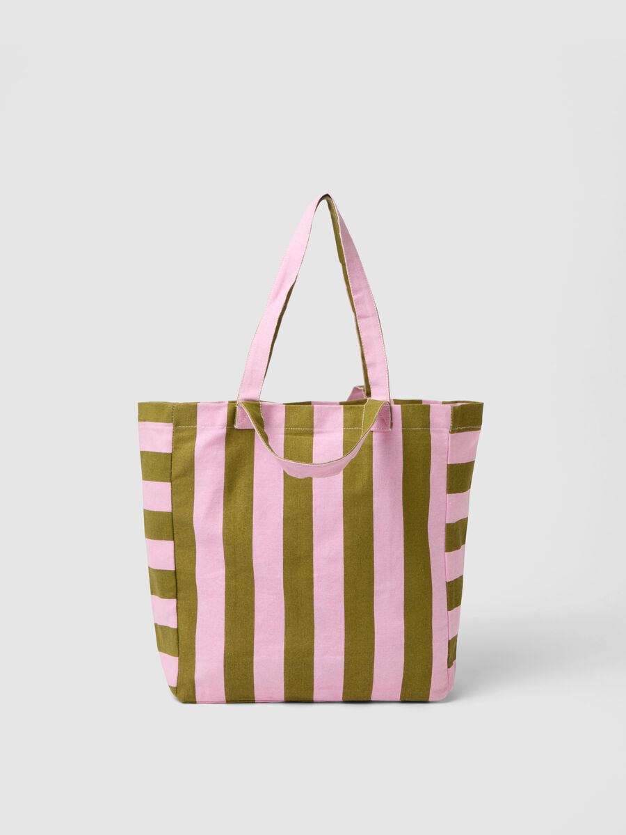 Pure cotton multicolour stripe bag with sturdy handles_0