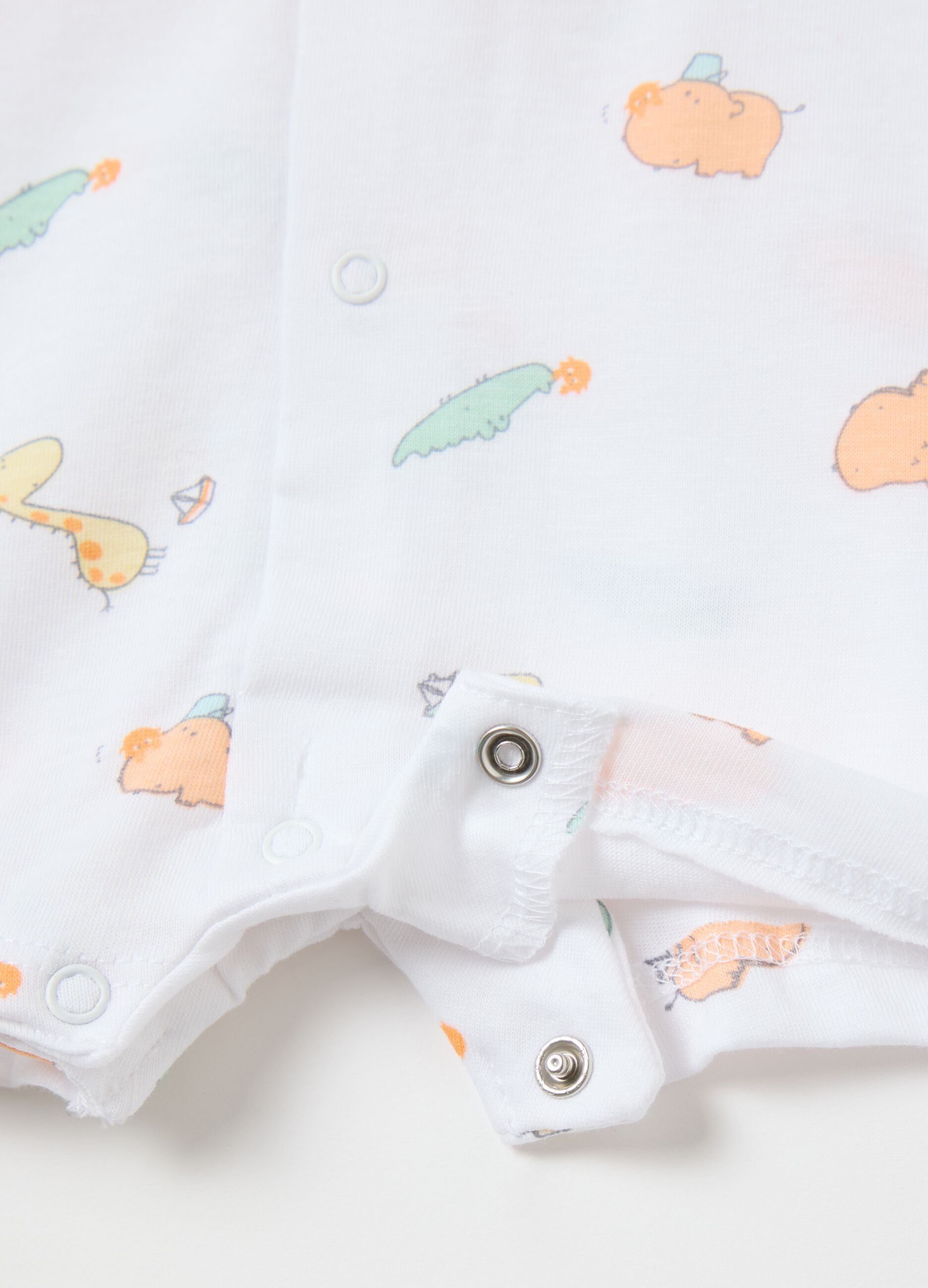 Two-pack short onesies with animals print
