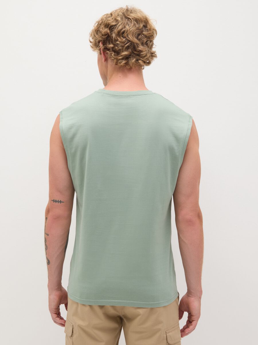 Men's Green Pure Cotton Vest Regular Fit_3