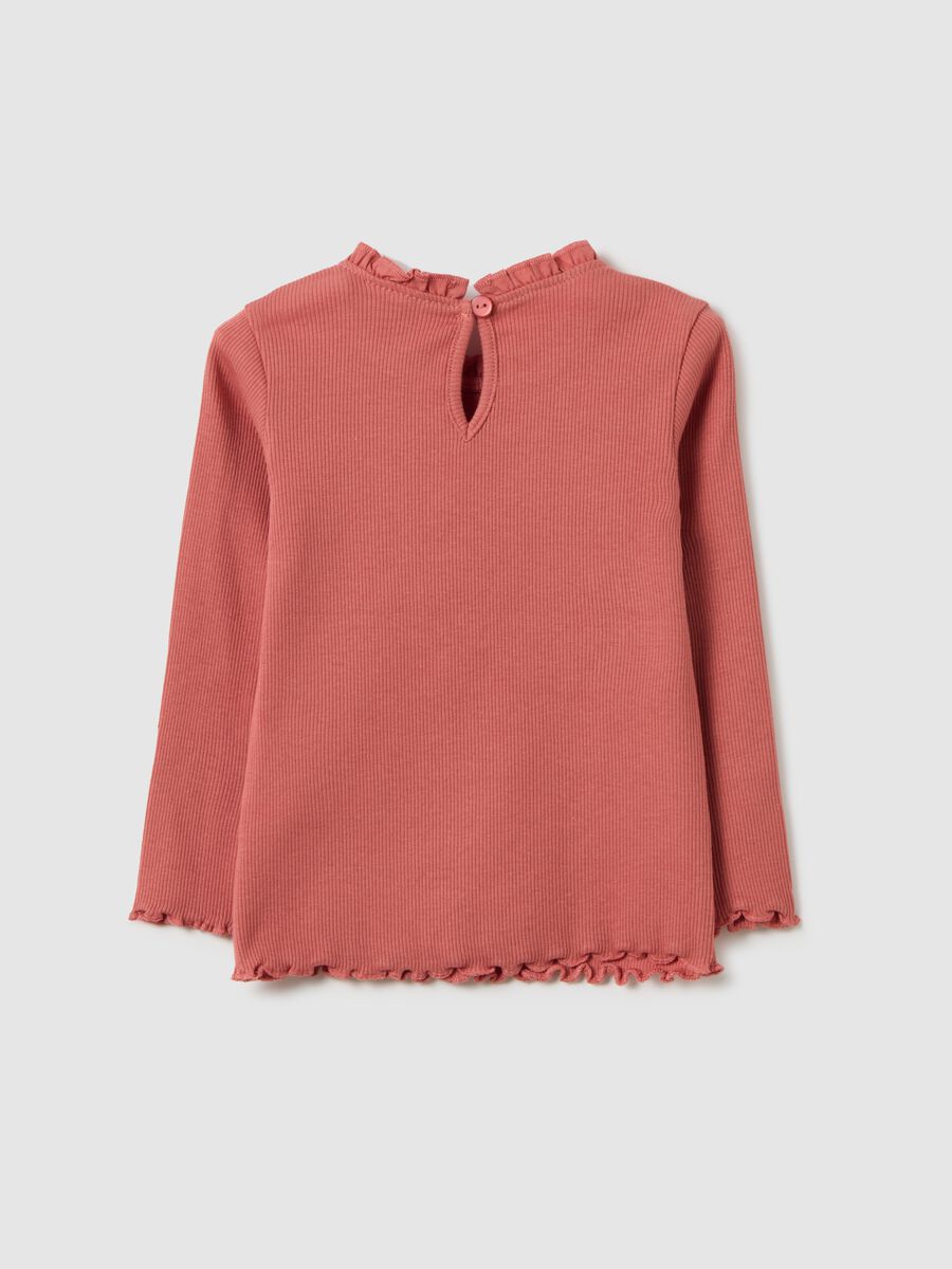 Maglietta da bambina in cotone elasticizzato rossa regular fit_1