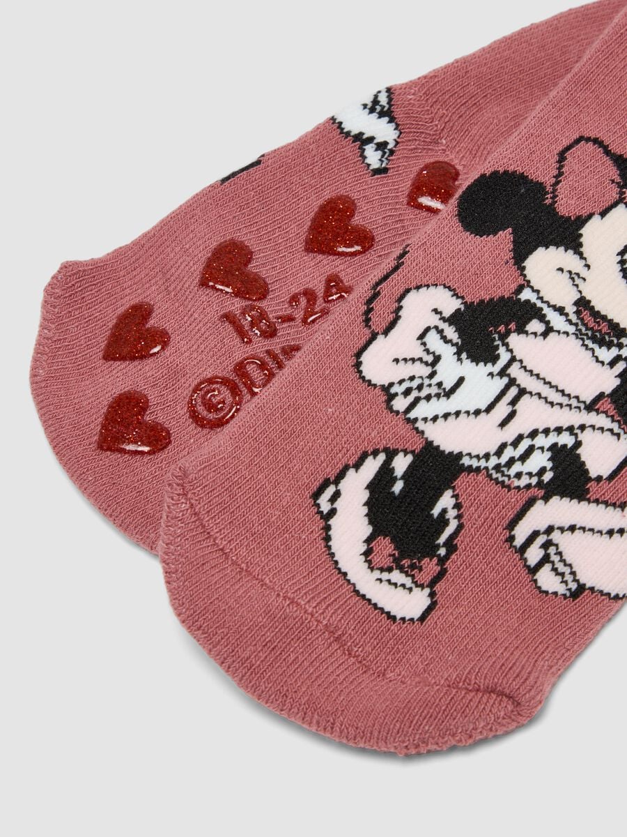 Bipack di calze antiscivolo in cotone organico elasticizzato con fantasia Minnie_2