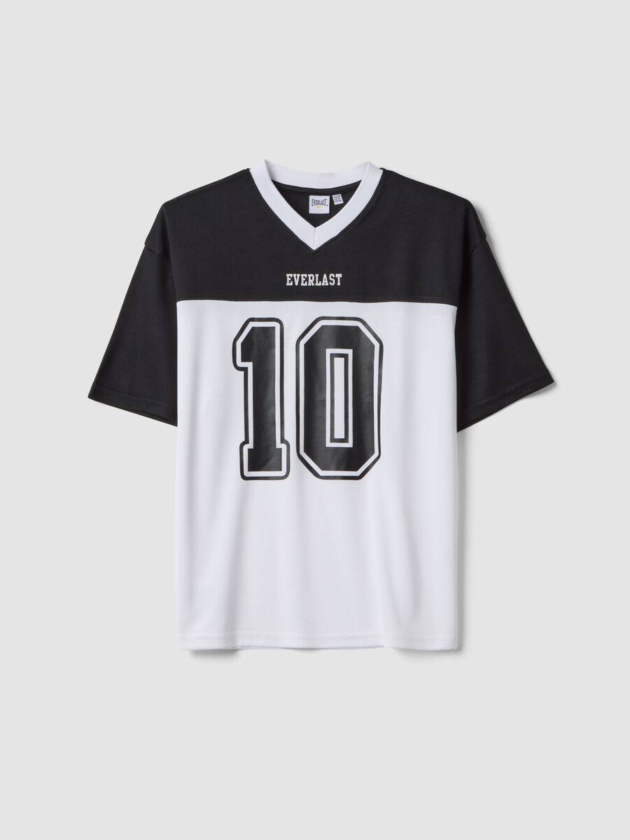 T-shirt nera a maniche corte con scollo a V per ragazzo relaxed fit_0