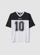 T-shirt nera a maniche corte con scollo a V per ragazzo relaxed fit_0