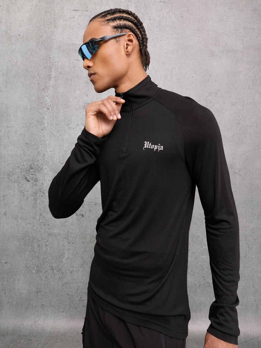 Half-Zip Light Sweater Black_3