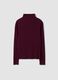 Purple lyocell and stretch wool mock-neck T-shirt, regular fit_6