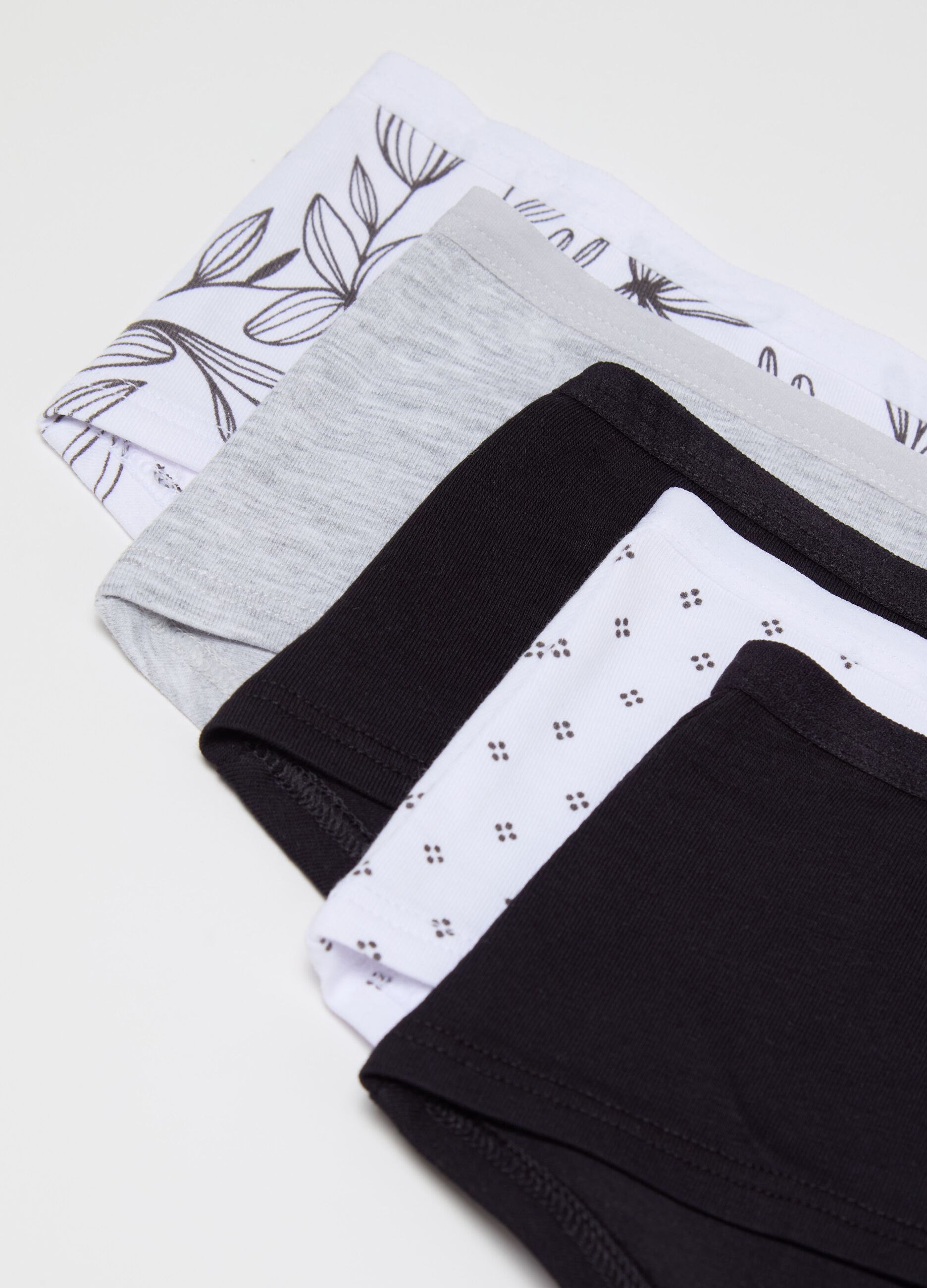 Five-pack French knickers with pattern
