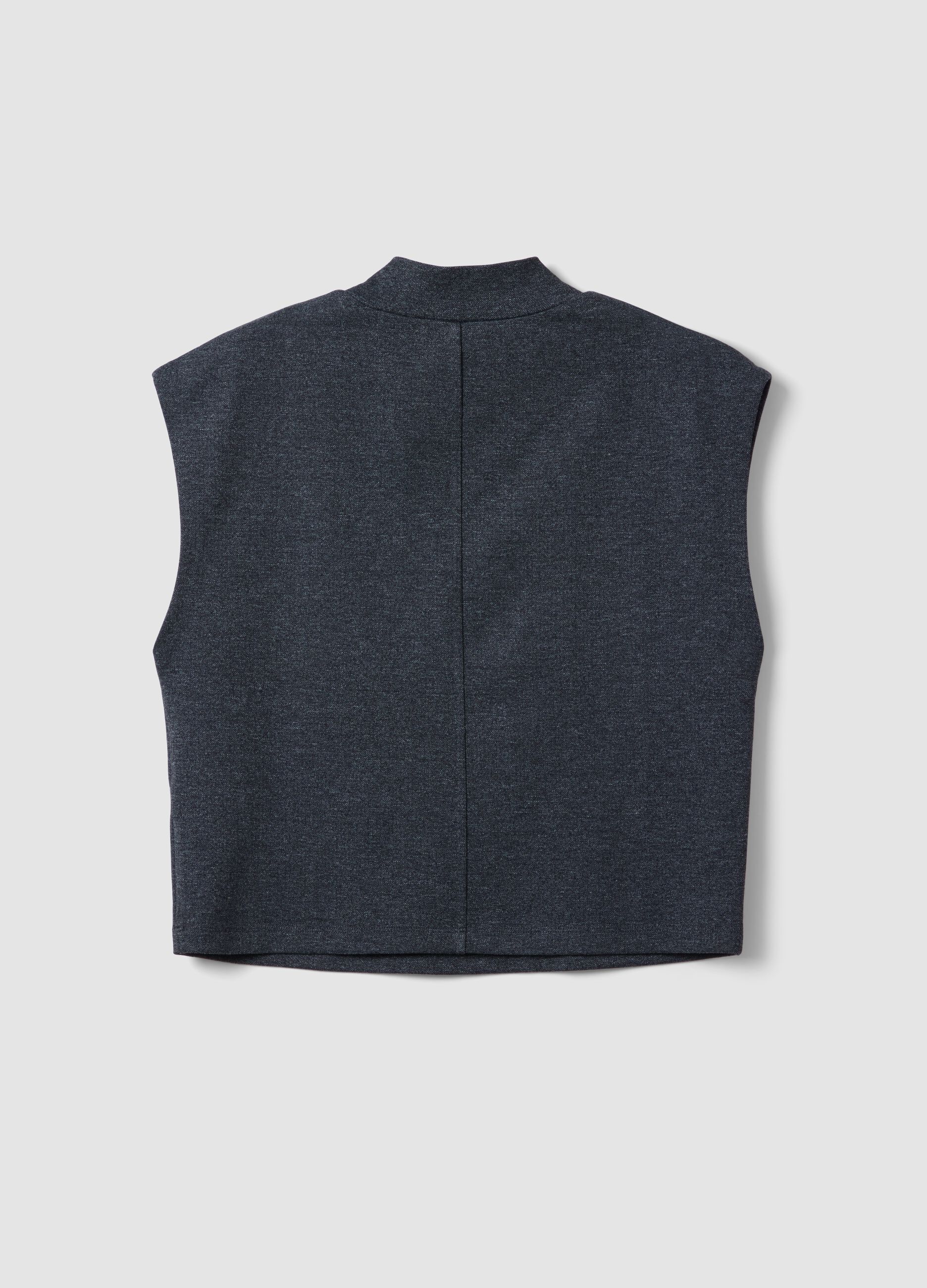 Grey stretch viscose regular-fit T-shirt