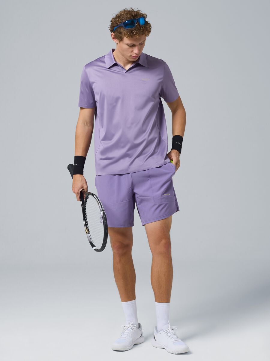 Polo sportiva viola in tessuto elasticizzato ALTAVIA COURT_0