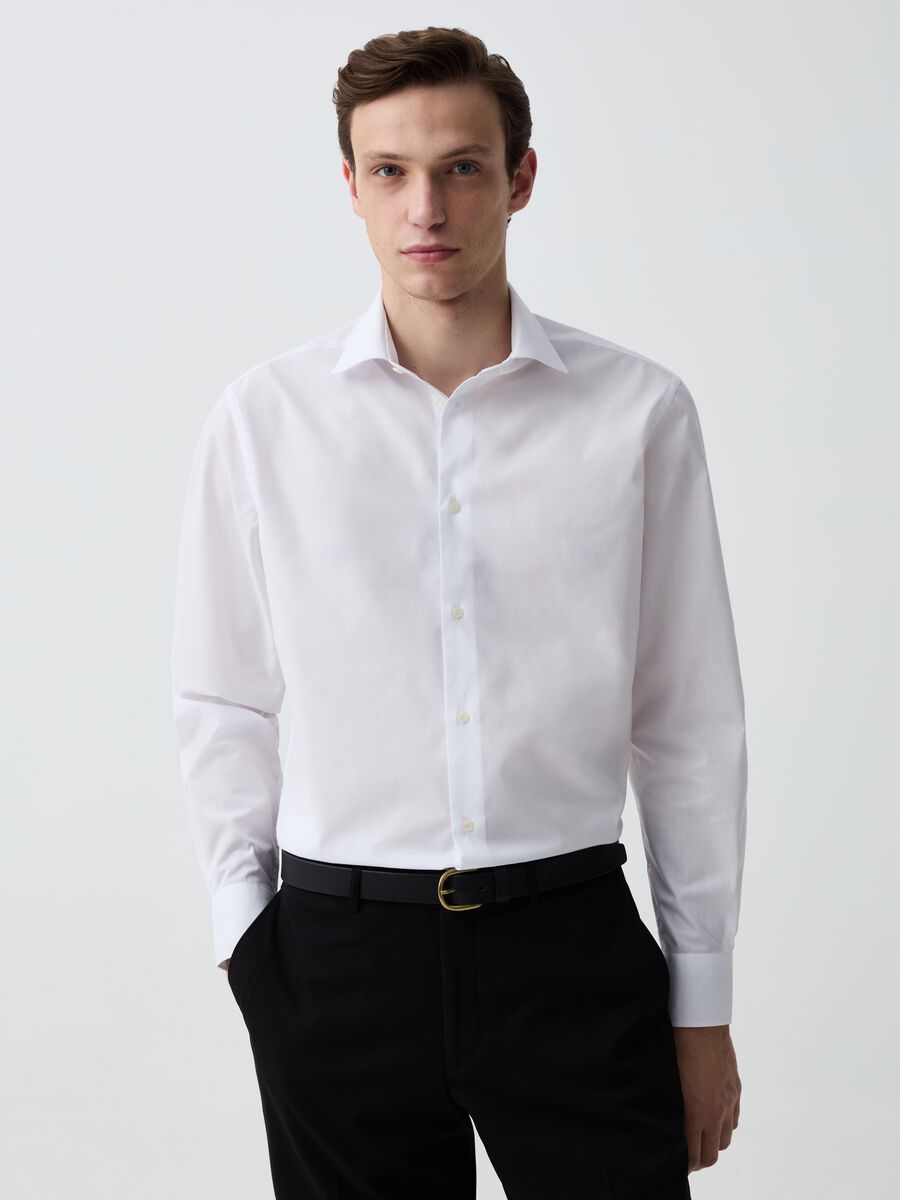 Solid colour, regular-fit shirt_0