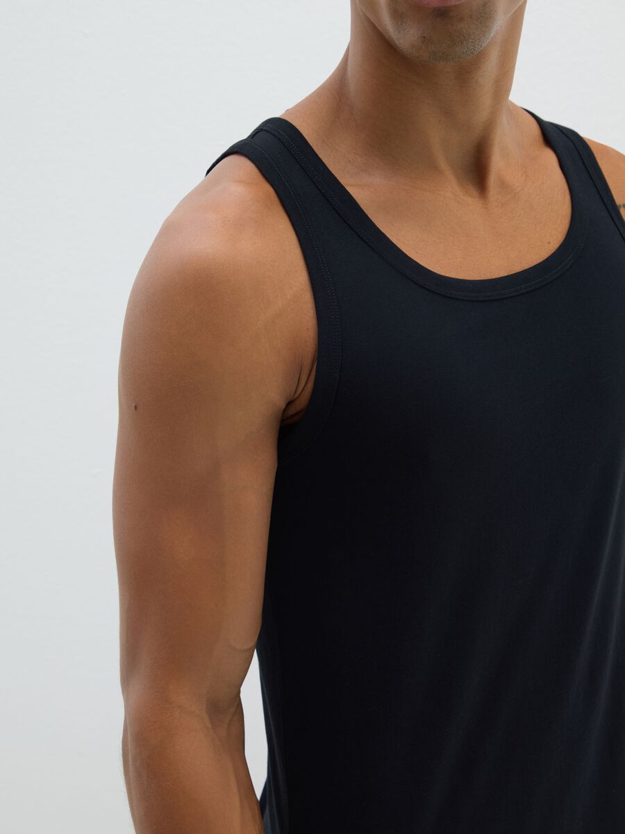 Men's black pure cotton tank tops triple pack - regular fit_3